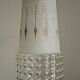 French vintage retro white & clear glass shade & gold metal ceiling light 3599