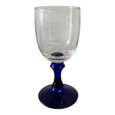 Blue glass pedestal vase