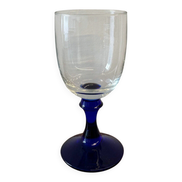 Blue glass pedestal vase
