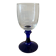 Vase sur pied en verre bleu