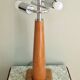 Large nautical lamp in wood and brass from the 80s
