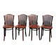 Lot of 4 vintage bistro chairs with slats in Thonet style.