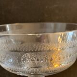 10 old crystal champagne glasses