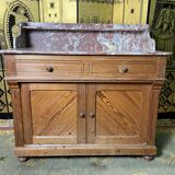 Bathroom cabinet in fir and marble