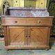 Bathroom cabinet in fir and marble