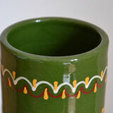 Vintage green floral patterned vase