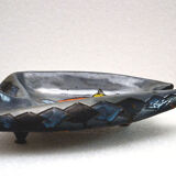Italian Centerpiece with Fish in Glazed Ceramic, 1960s
