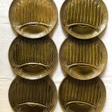 Suite of 6 asparagus plates in slurry earthenware