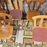 Set of 6 mismatched Baumann style bistro chairs from the 1970s