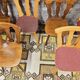Set of 6 mismatched Baumann style bistro chairs from the 1970s