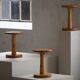 Set of 4 stools / bases in pine by Rainer Daumiller, Danish, mid-20th century, 1970.
