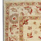 Handmade Cream Wool Floral Rug, Modern Oriental Living Room Carpet 176x228