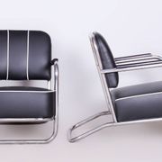 Bauhaus Lounge Chairs in Leather from Mücke Melder, 1930s, Set of 2