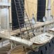 Model representing a battleship of the late nineteenth century