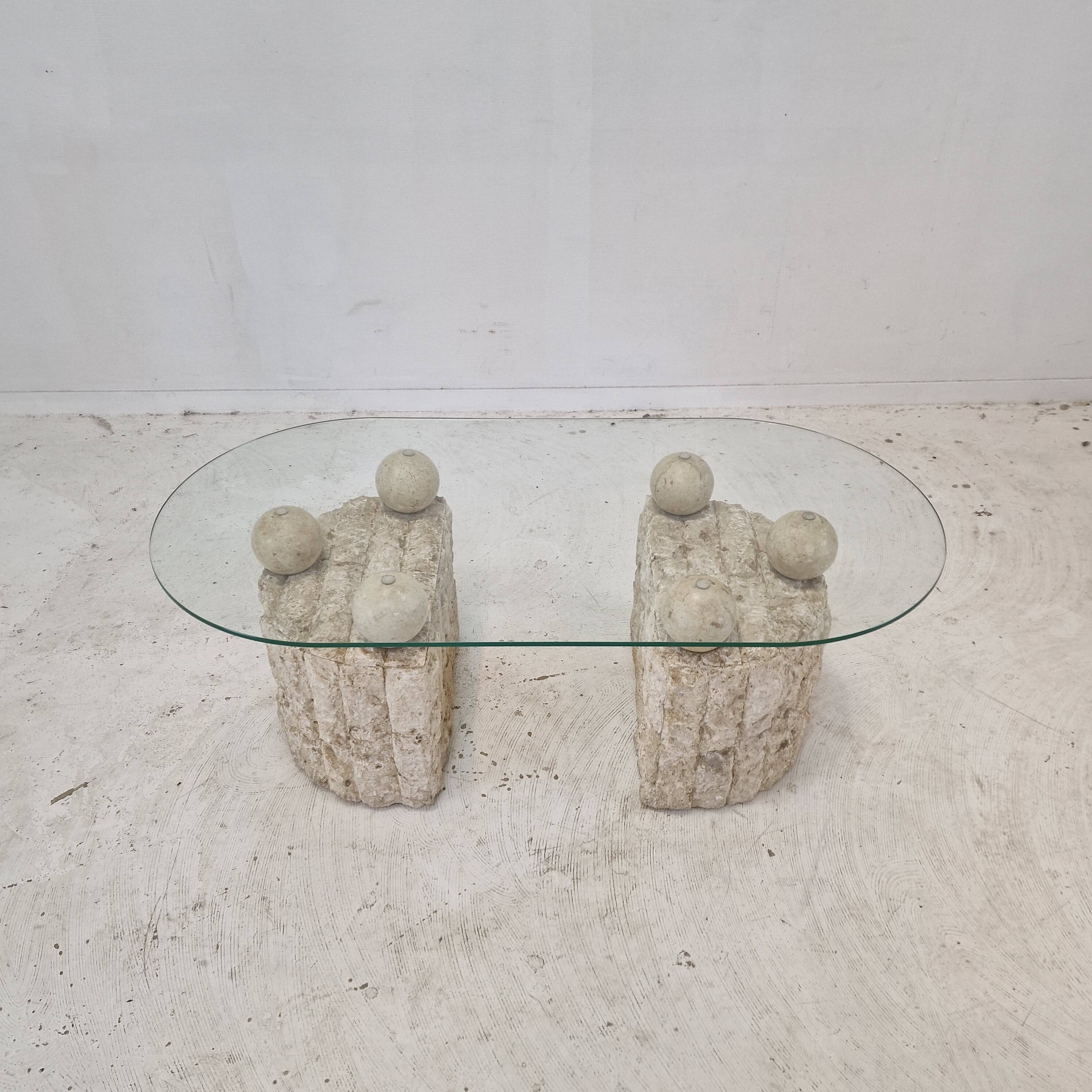 Magnussen Ponte Mactan Stone Coffee or Fossil Stone Table, 1980s