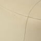Vintage round wooden pouf skai cream color off white 38cm