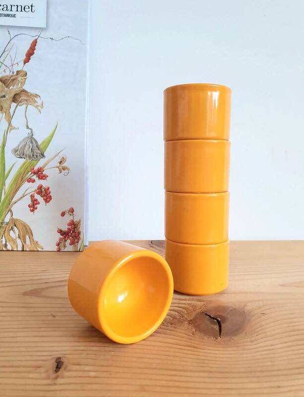 70s red plastic egg cups