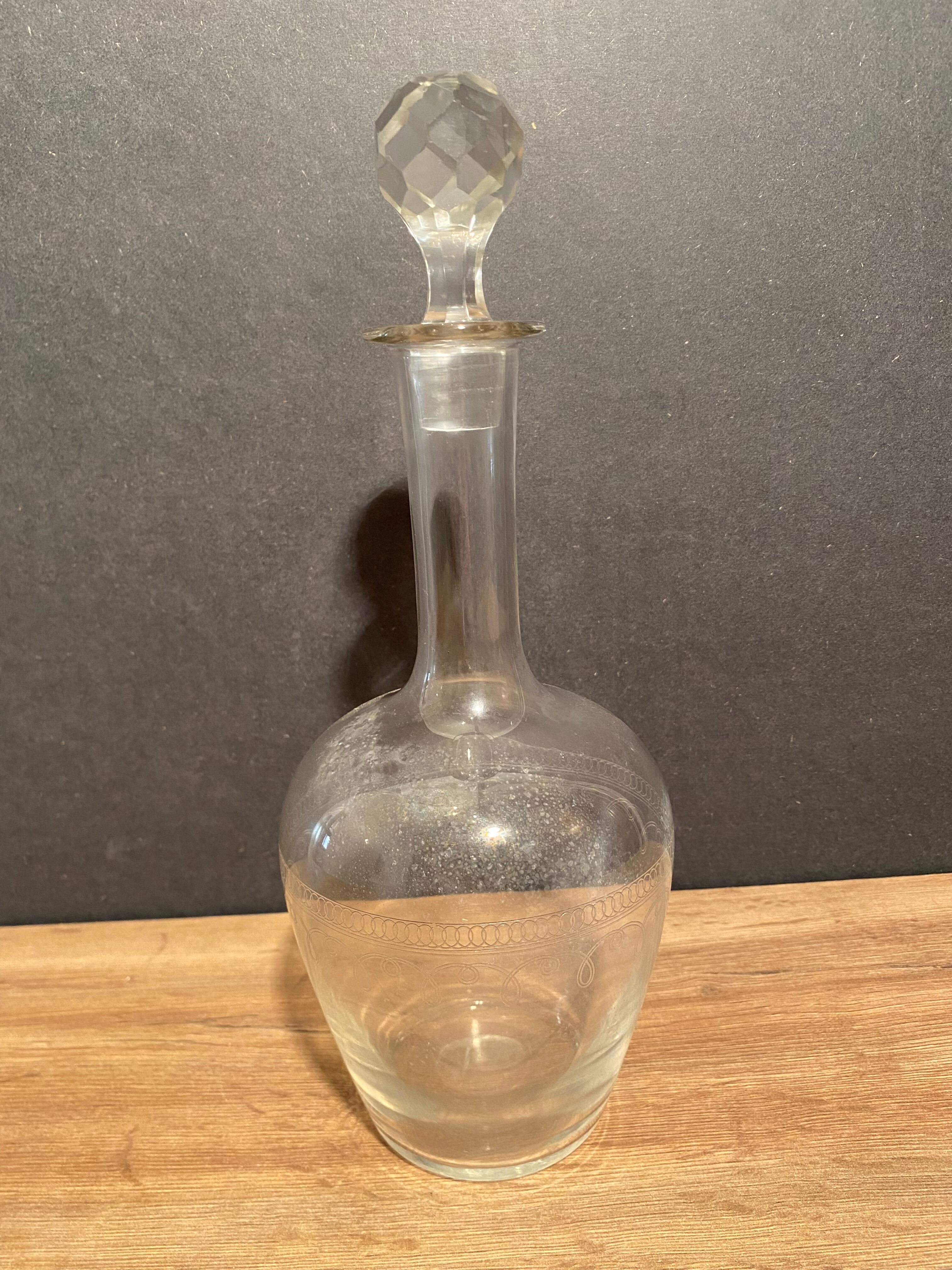 Glass decanter decorated with spirals late nineteenth early twentieth