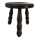low tripod stool wood, bobbin leg, vintage