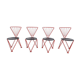 Vintage red metal dining chairs, 1980s