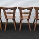 Set of 4 antique Tilburg solid wood brutalist chairs