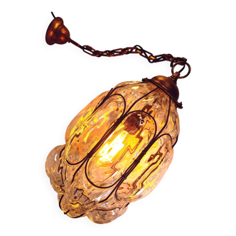 Suspension Murano en verre soufflé à la bouche, milieu du siècle dernier.