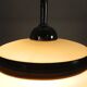 Vintage suspension with opaline lampshade and black decoration, 1950s.