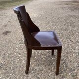 6 art deco chairs with leather seats