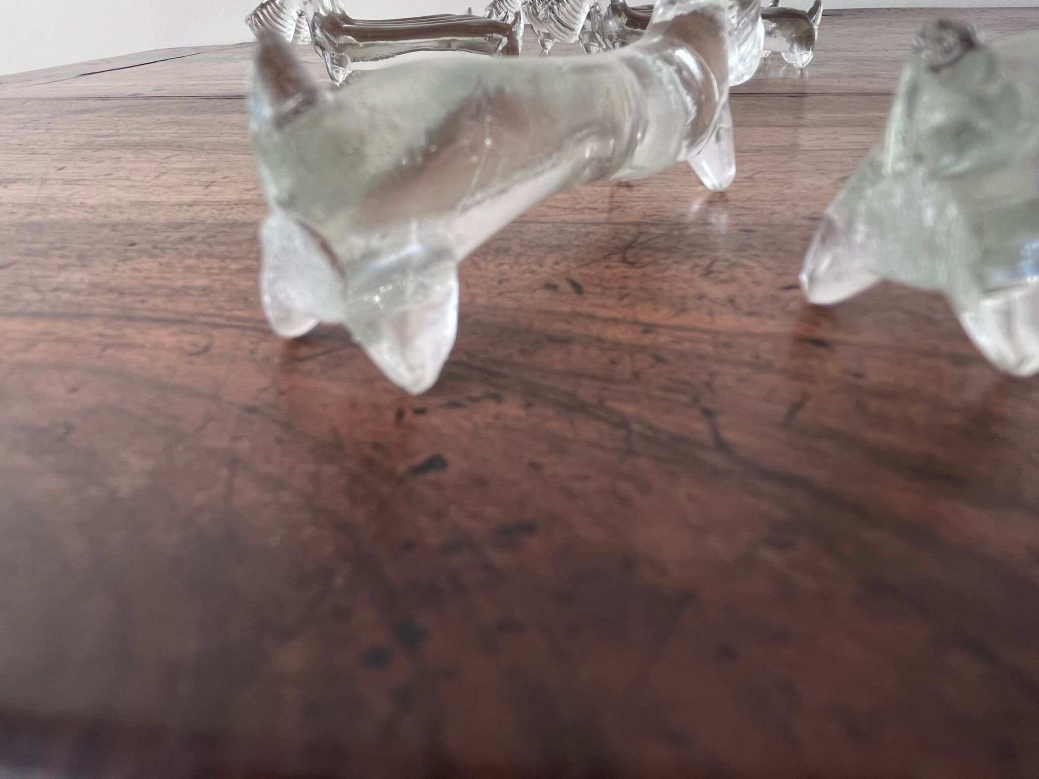 10 Fox glass knife holders 60s