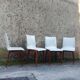 Lot de 4 chaises en simili cuir des années 1950
