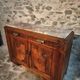 French Art Deco walnut sideboard with marble top (1930s)