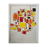 Aquarelle abstraite régate italienne, aquarelle