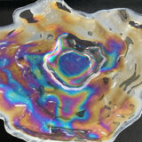 Empty vintage pocket in iridescent glass