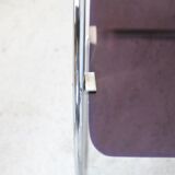 Pair of chairs by Yves Christin, tubular steel, purple plexiglass. Ed. Airborne, France cira 1970