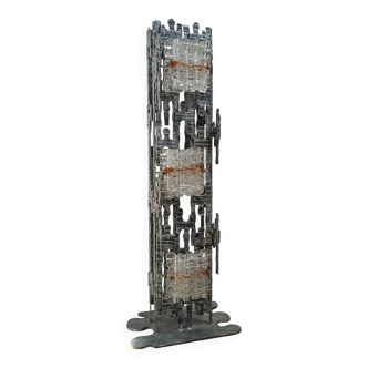 Brutalist sculptural floor lamp by Albano Poli for Poliarte 1970s