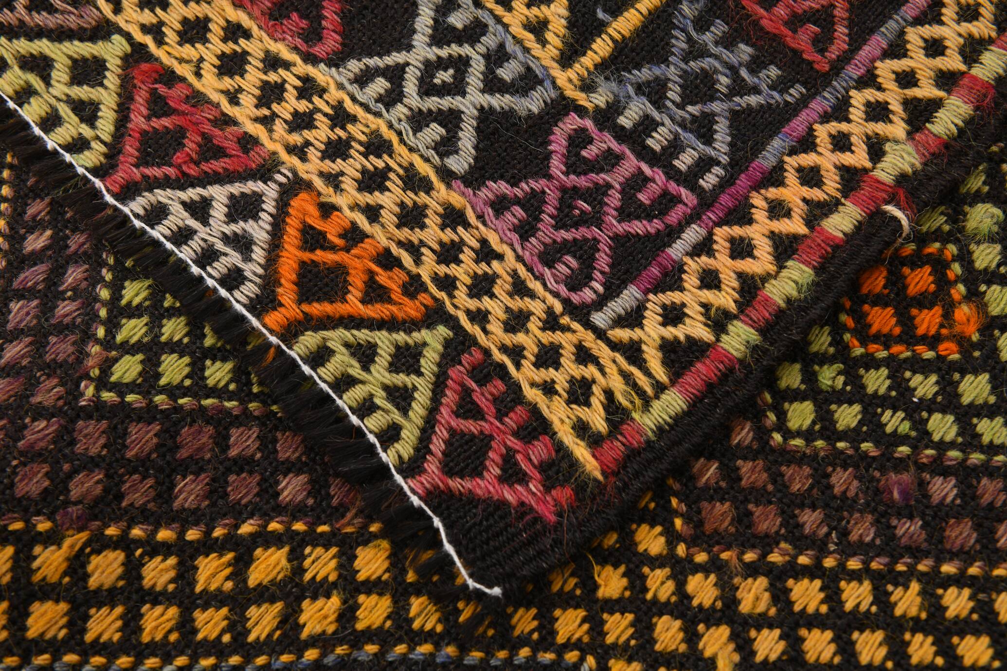 5x8 Yellow & Red Handmade Kilim Rug, 150x247Cm