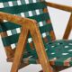 Mid-century Italian armchair in walnut with straps, in the style of Franco Albini.