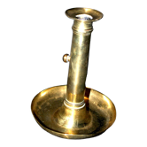 Bougeoir à poussoir vintage en laiton doré - Chandelier rétro doré