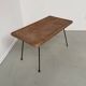 Table basse osier tressé et métal 1960
