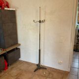 Bronze design floor lamp, black lacquered and glass cup