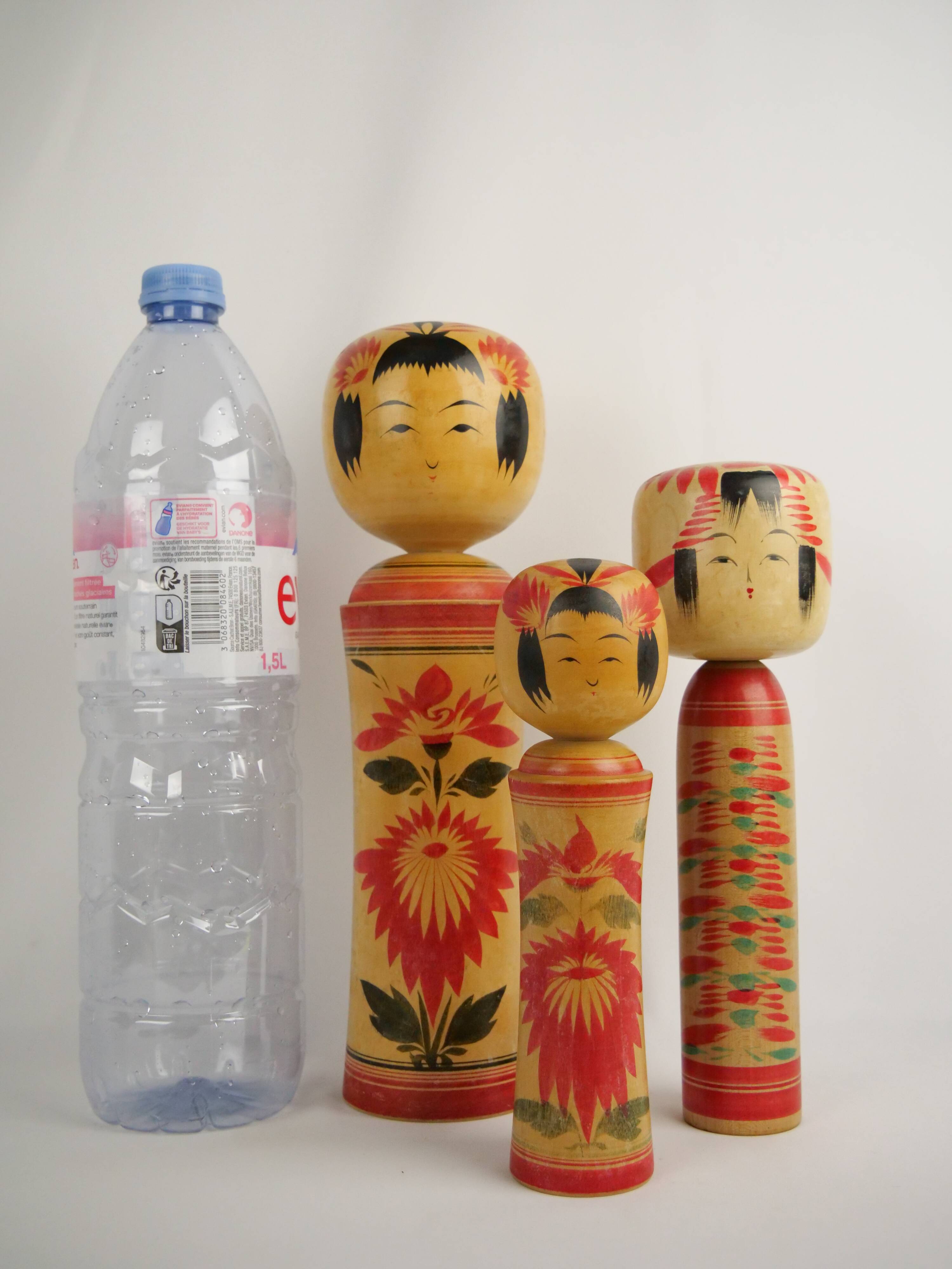 Lot of 3 KOKESHI Dolls (medium size) free shipping