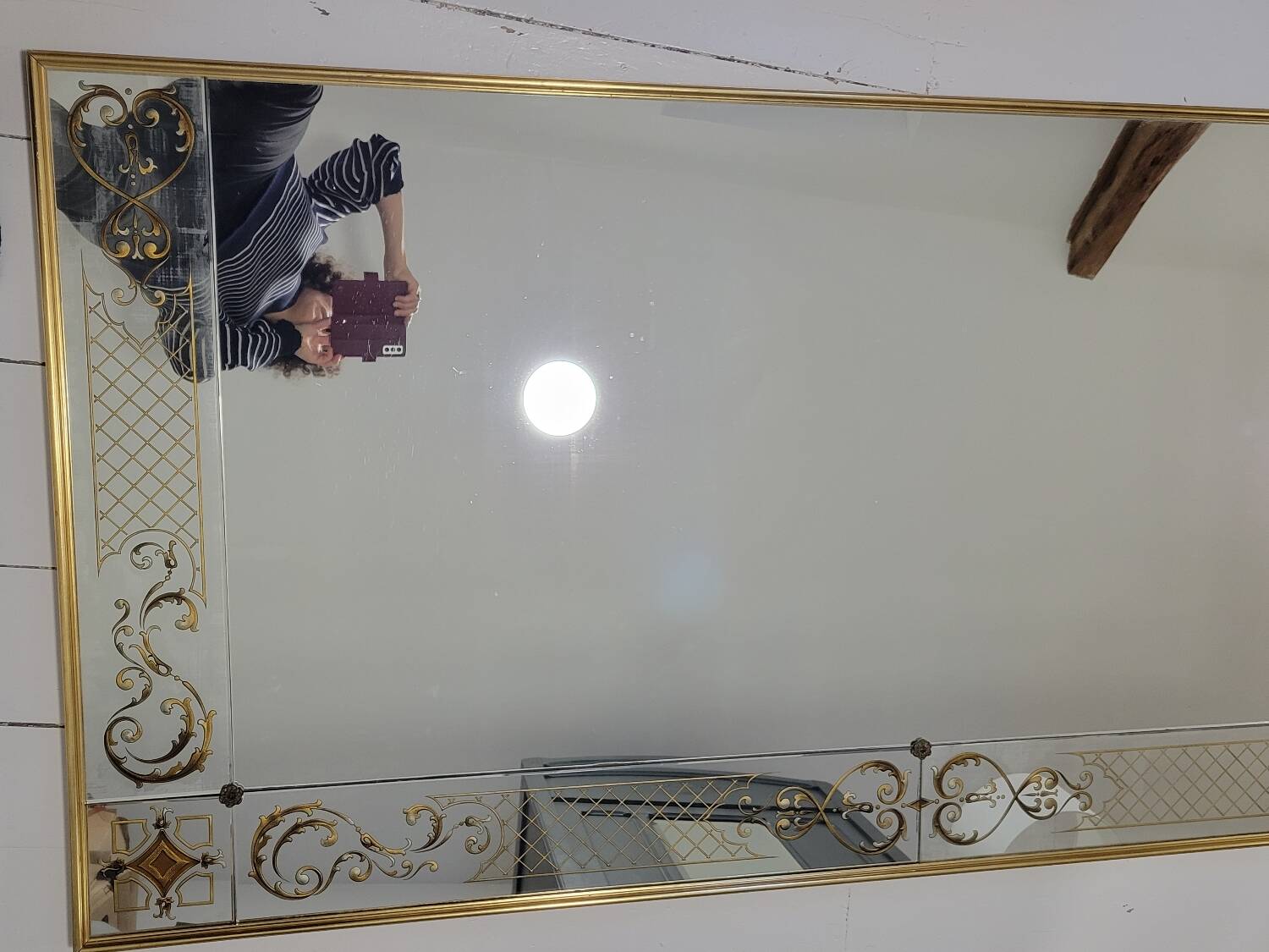 Eglomise brasserie mirror, late 19th century