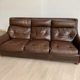 Canapé cuir vintage Jacques Coulon 1960s