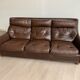 Vintage leather sofa Jacques Coulon 1960s