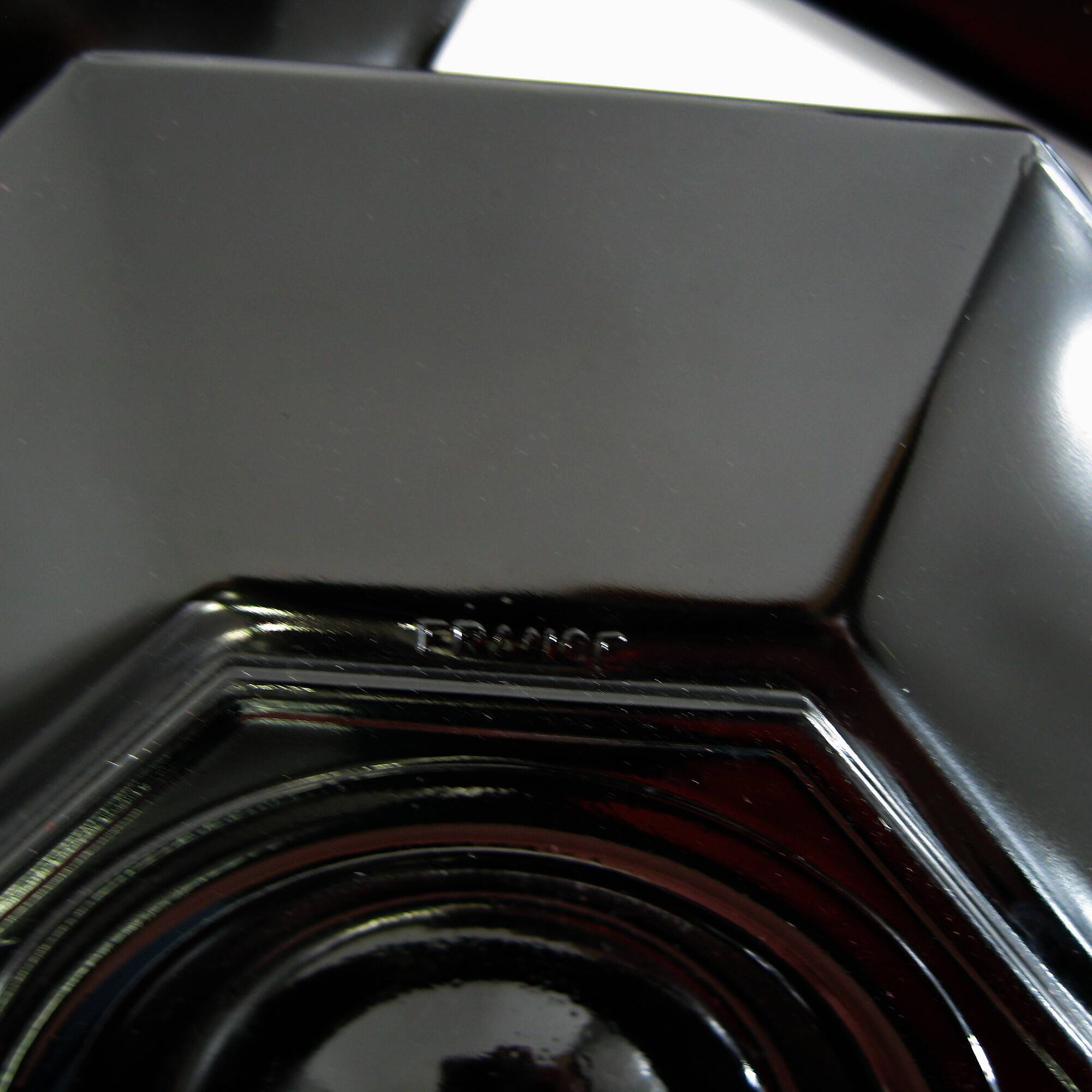 4 egg cups in opal and black tempered glass - Octime Arcoroc Luminarc France - vintage 80s