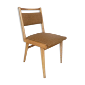 Chaise Jar Mid-Century en Bois de Hêtre et Velours Tabacco Wool Millais par Dedar, Pologne, 1960s