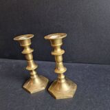 Small pair of brass candlesticks
