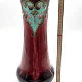 Art Deco Vase Thulin – Turquoise & Amber Ceramic – Relief No. 239/721