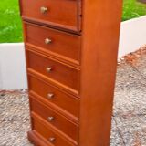 Weekly organizer in solid cherry, 7 drawers, classic Louis Philippe style