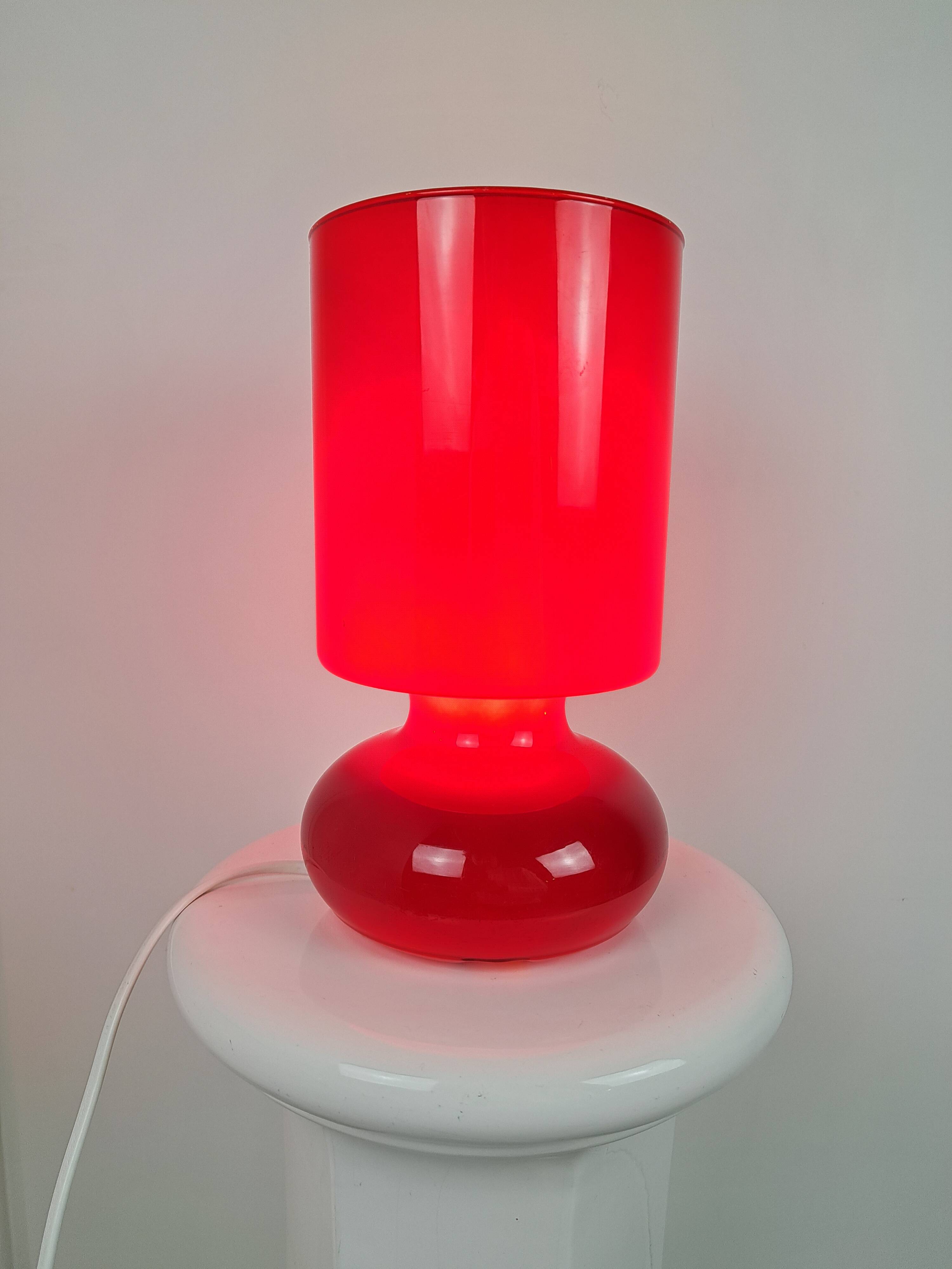 Pair of vintage lykta glass bedside lamps from Ikea 90s